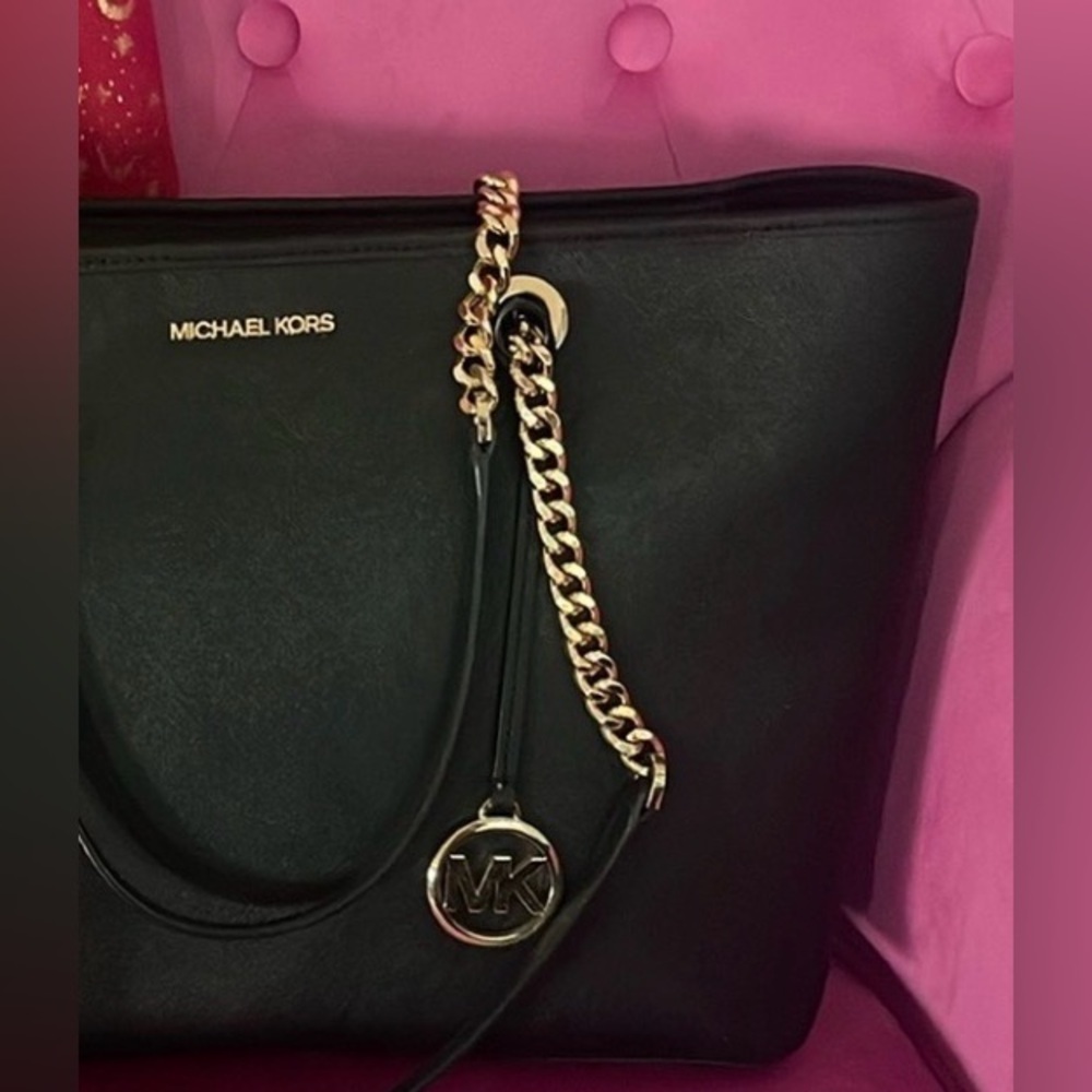 Michael Kors Black Handbag with Chain Shoulder Strap